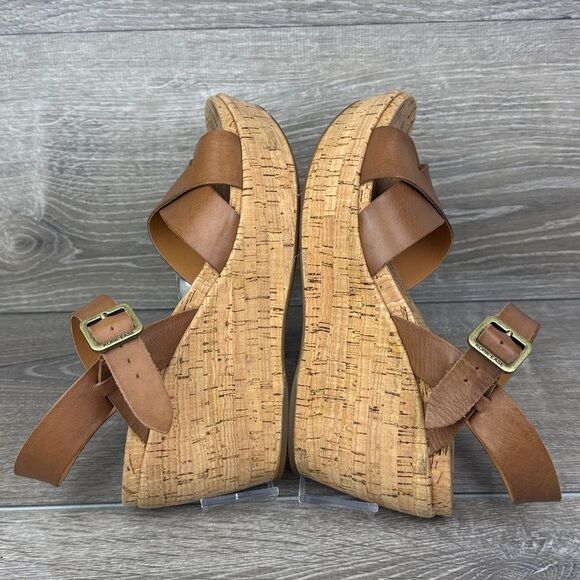 Kork-Ease Myrna 2.0 Women’s Sz 9M Brown Tan Leather Ankle Strap Wedge Sandals - Picture 10 of 12